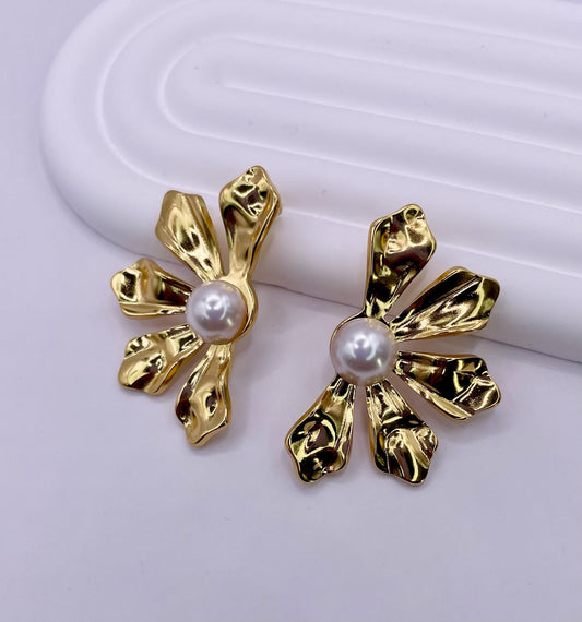 Boucles d'oreilles demi fleur
