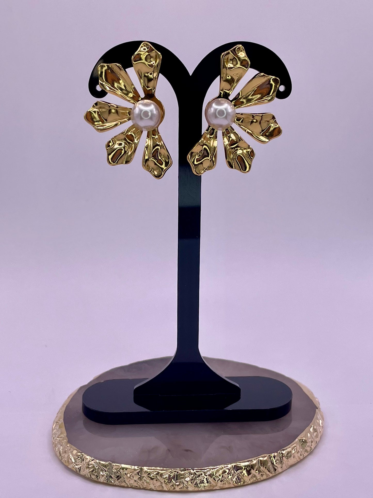 Boucles d'oreilles demi fleur