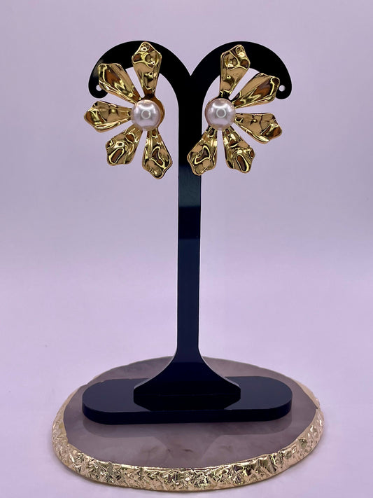 Boucles d'oreilles demi fleur