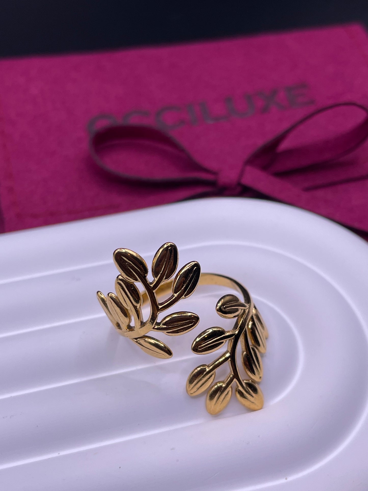 Bague Feuille Dorée